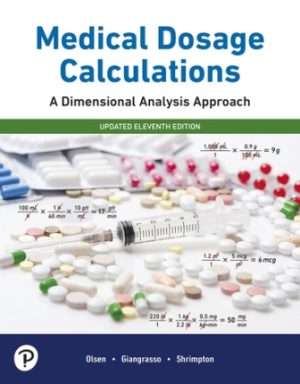 Test Bank for Medical Dosage Calculations: A Dimensional Analysis Approach Updated 11th Edition Giangrasso